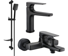 Mexen Lynx DF62 bath set, black - 745903DF62-70
