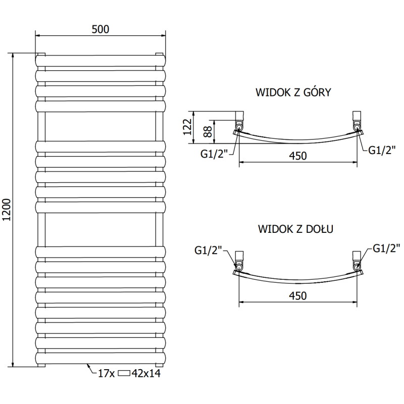 Mexen Bachus grzejnik elektryczny 1200 x 500 mm, 600 W, biały - W109-1200-500-2600-20