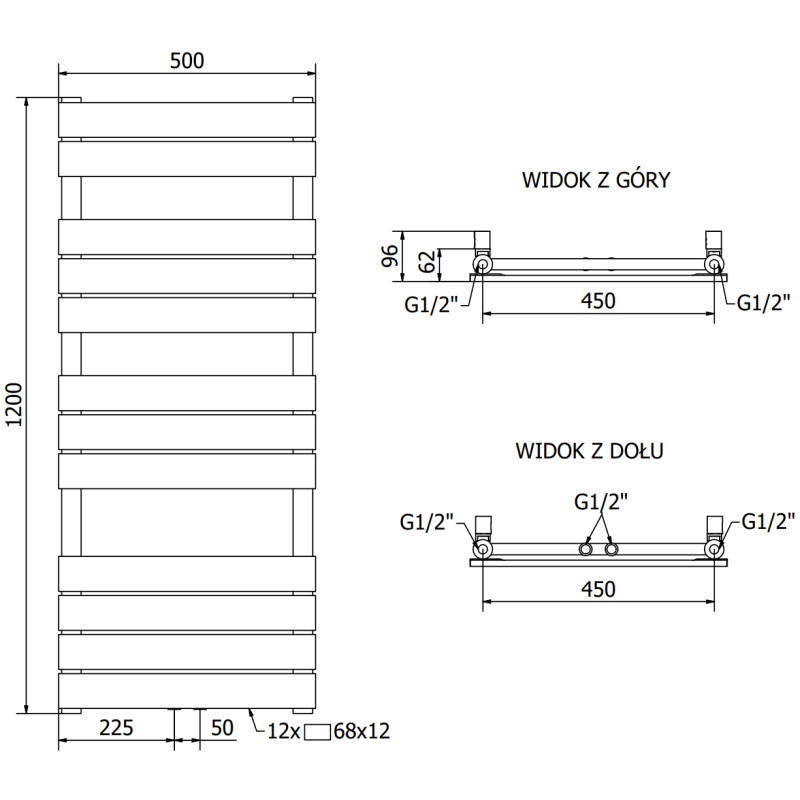 Mexen Ceres radiador eléctrico 1200 x 500 mm, 600 W, blanco - W111-1200-500-2600-20
