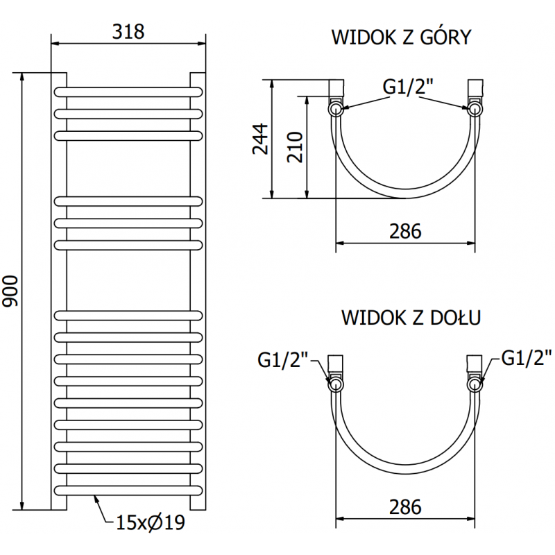 Mexen Eros elektrisk radiator 900 x 318 mm, 300 W, svart - W112-0900-318-2300-70