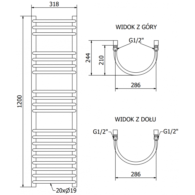 Mexen Eros elektreschen Heizkierper 1200 x 318 mm, 300 W, Chrom - W112-1200-318-2300-01