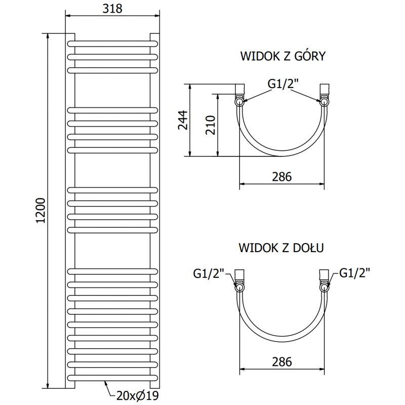 Mexen Eros radiatore elettrico 1200 x 318 mm, 300 W, cromo - W112-1200-318-2300-01