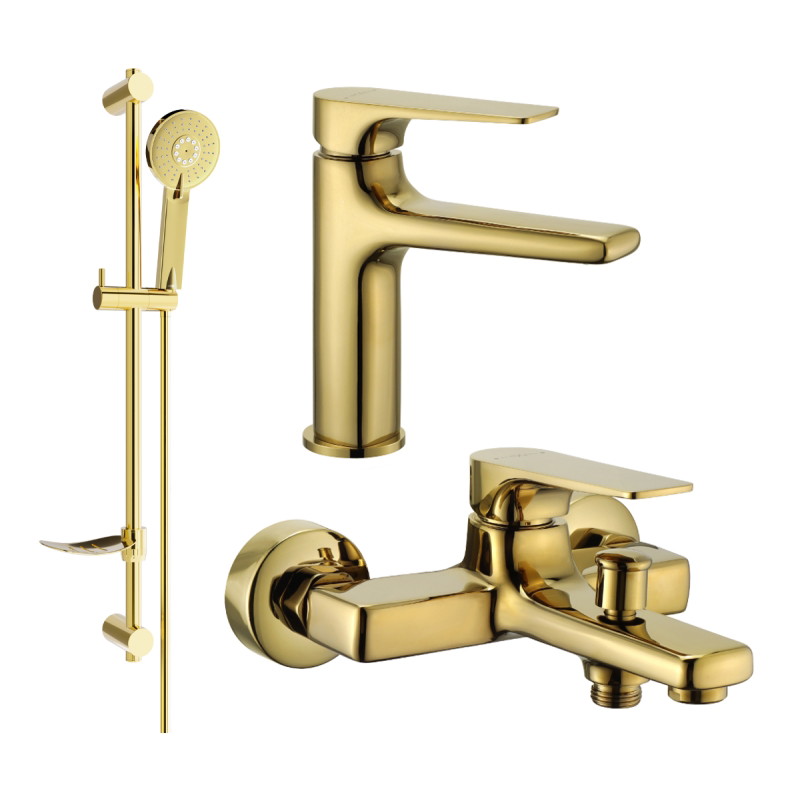 Mexen Lynx DF40 Bathtub Set, Gold - 745903DF40-50