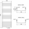 Mexen Apollo radiador eléctrico 1210 x 450 mm, 600 W, blanco - W117-1210-450-2600-20