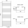 Mexen Apollo radiador eléctrico 1210 x 450 mm, 600 W, negro - W117-1210-450-2600-70