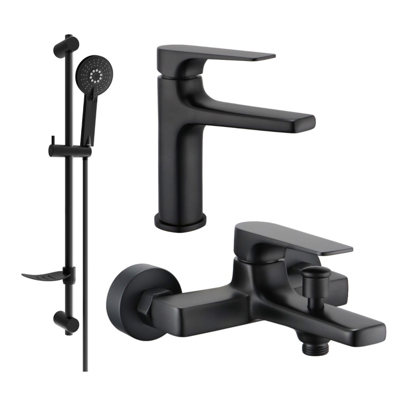 Mexen Lynx DF40 bathtub set, black - 745903DF40-70
