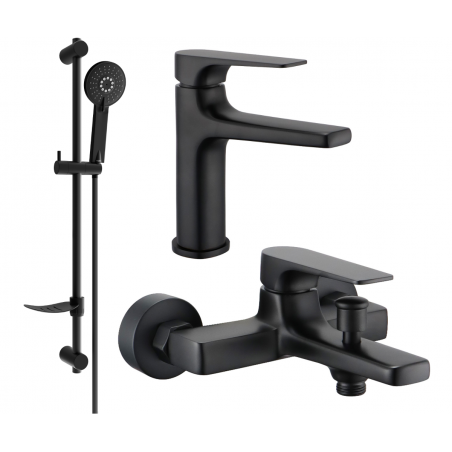 Mexen Lynx DF40 bath set, black - 745903DF40-70