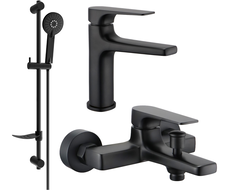 Mexen Lynx DF40 bath set, black - 745903DF40-70