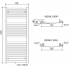 Mexen Helios elektrische radiator 1200 x 500 mm, 600 W, zwart - W103-1200-500-2600-70