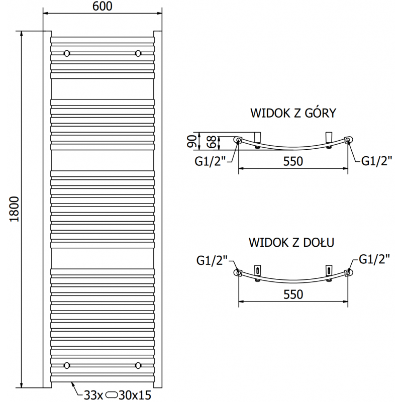 Mexen Helios radiatore elettrico 1800 x 600 mm, 900 W, bianco - W103-1800-600-2900-20