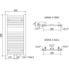 Mexen Hades radiador eléctrico 800 x 400 mm, 300 W, cromo - W104-0800-400-2300-01