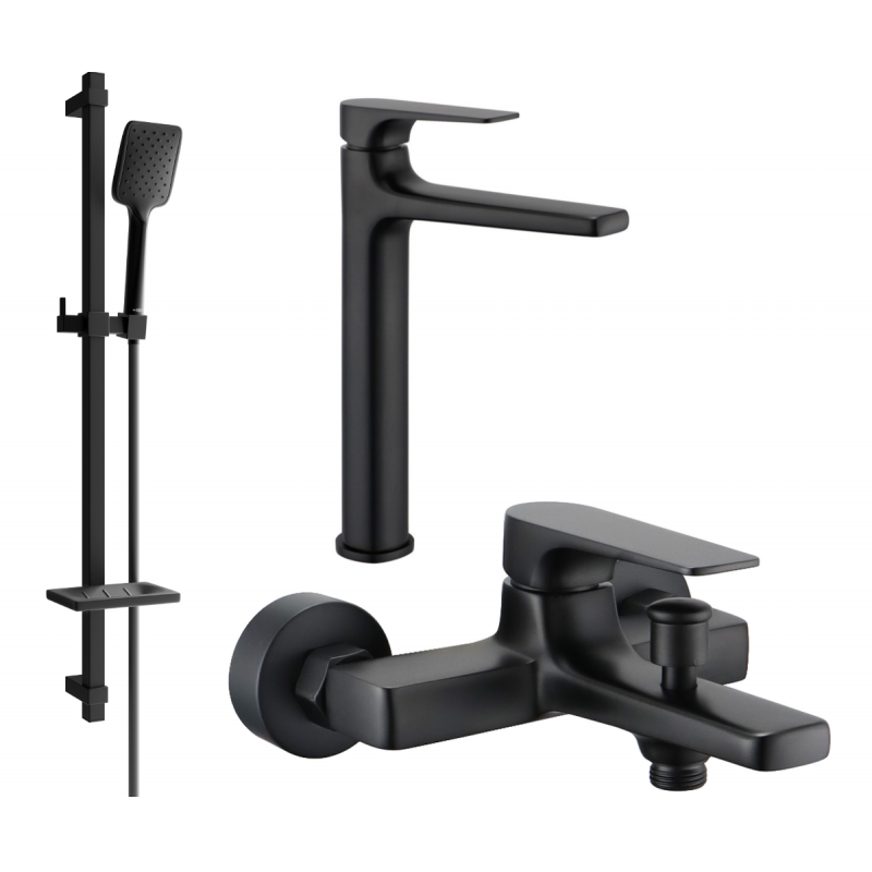 Mexen Lynx DQ62 conjunto de baño, negro - 745913DQ62-70