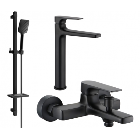 Mexen Lynx DQ62 conjunto de baño, negro - 745913DQ62-70