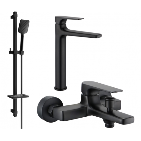 Mexen Lynx DQ62 juego de baño, negro - 745913DQ62-70