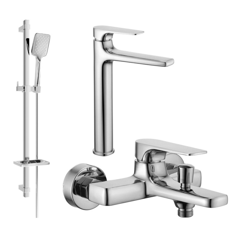 Mexen Lynx DQ62 bathtub set, chrome - 745913DQ62-00