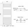 Mexen Hades radiador eléctrico 1200 x 500 mm, 600 W, blanco - W104-1200-500-2600-20