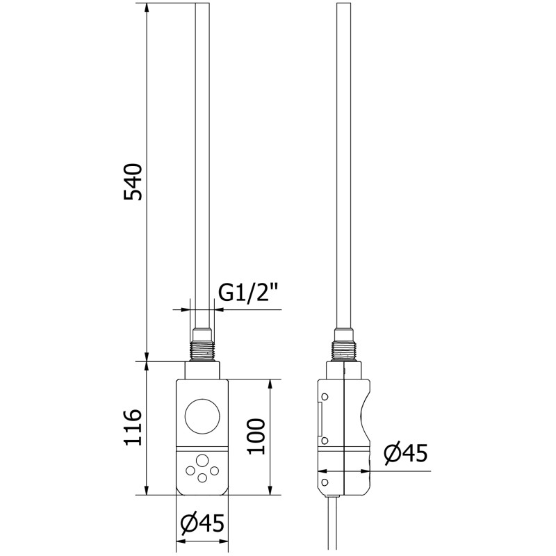 Mexen Hades radiador eléctrico 1500 x 400 mm, 600 W, blanco - W104-1500-400-2600-20