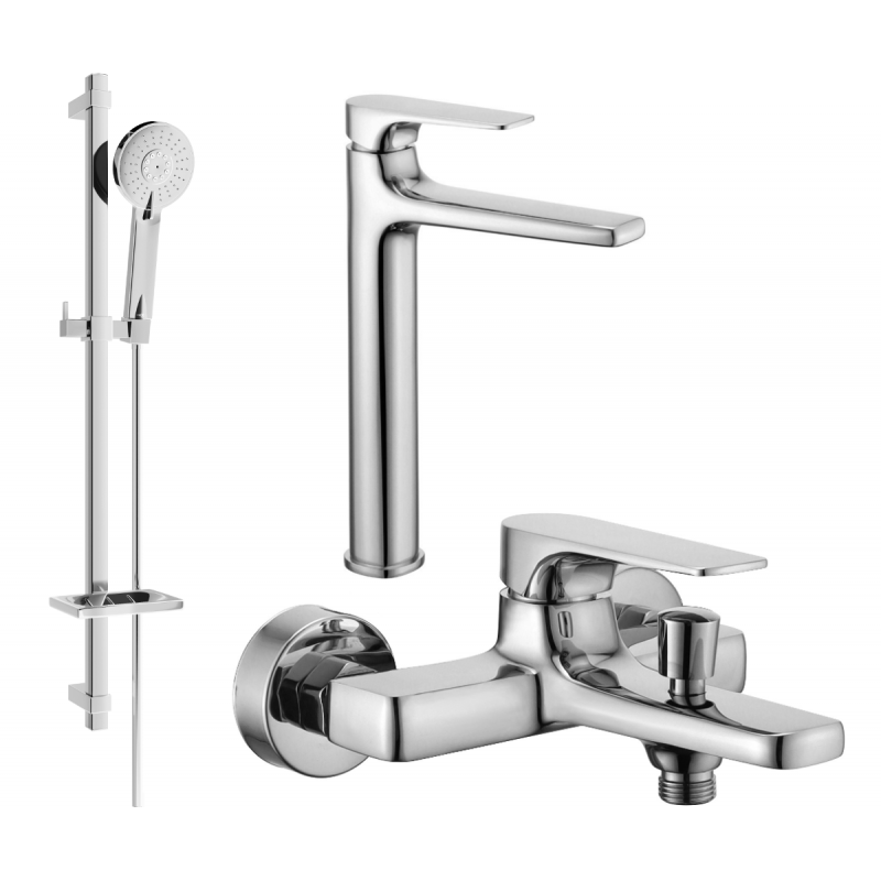 Mexen Lynx DQ40 Bath Set, Chrome - 745913DQ40-00