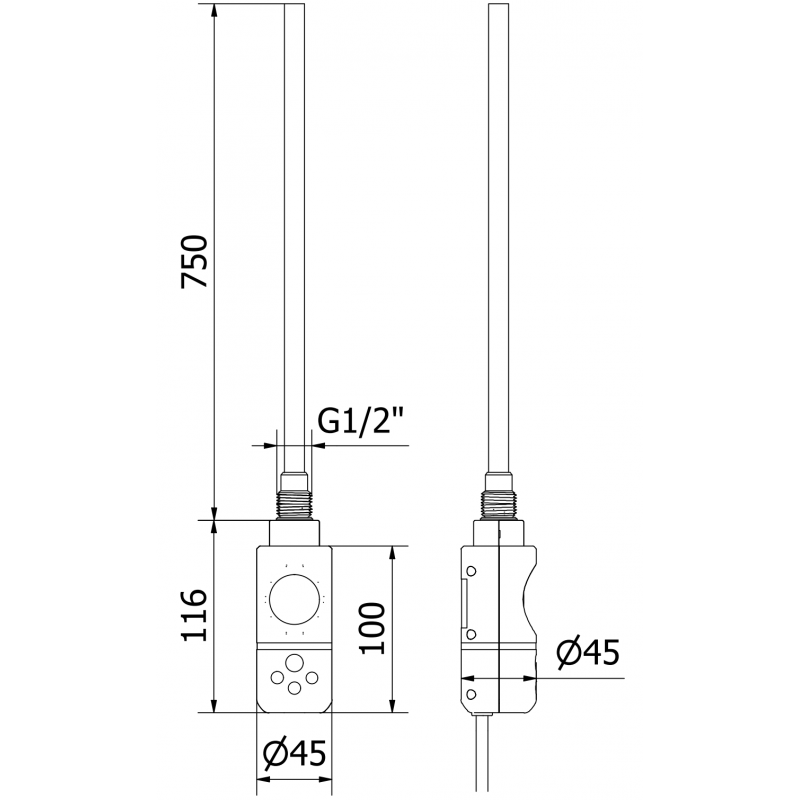 Mexen Hades električni grelnik 1800 x 500 mm, 900 W, antracit - W104-1800-500-2900-66