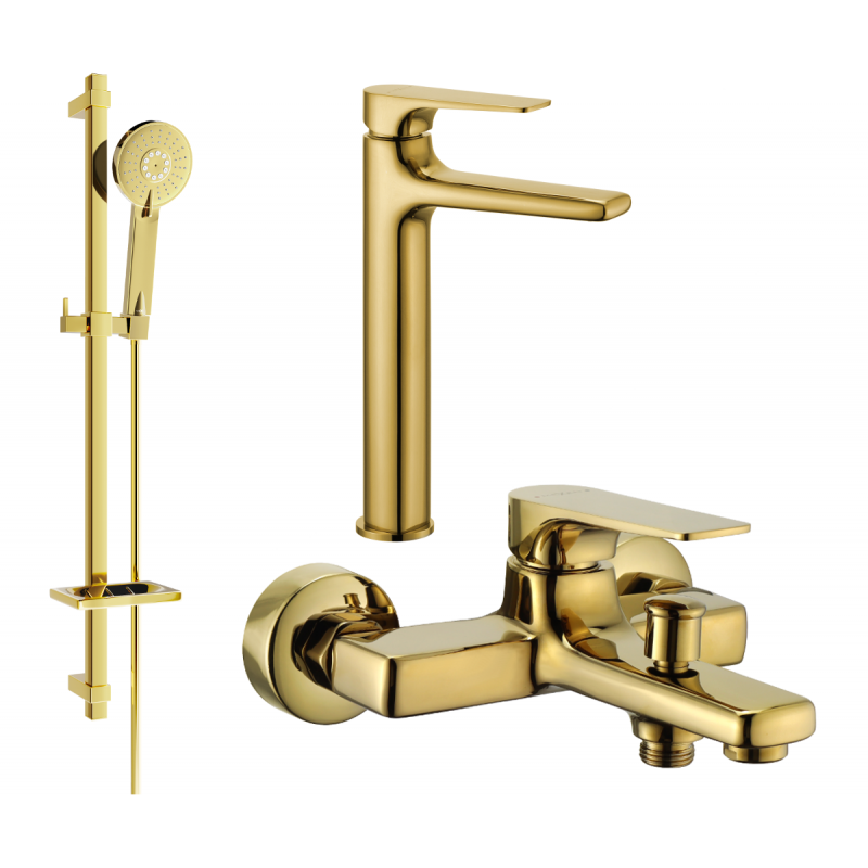 Mexen Lynx DQ40 conjunto de bañera, dorado - 745913DQ40-50