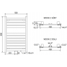 Mexen Uran radiador eléctrico 800 x 500 mm, 300 W, cromo - W105-0800-500-2300-01