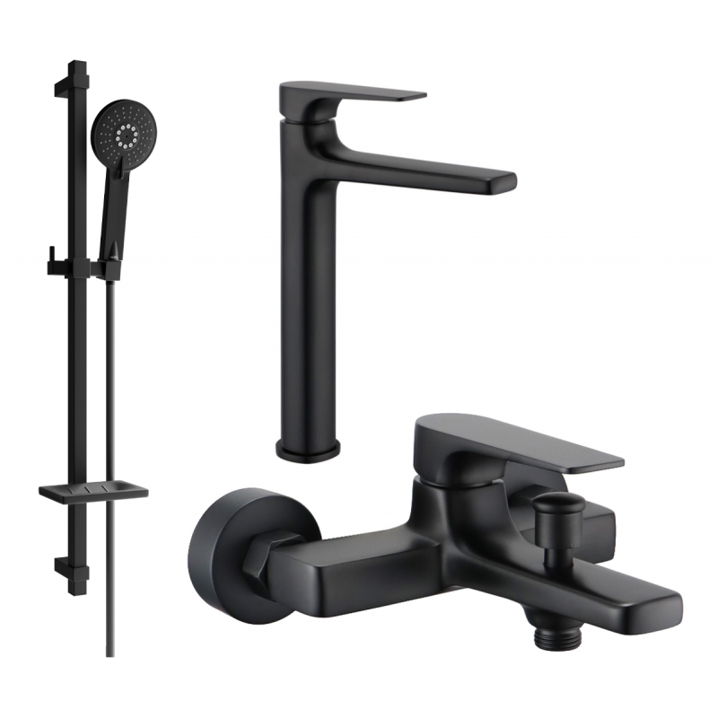 Mexen Lynx Ensemble de baignoire DQ40, noir - 745913DQ40-70