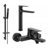 Mexen Lynx DQ72 bath set, black - 745913DQ72-70