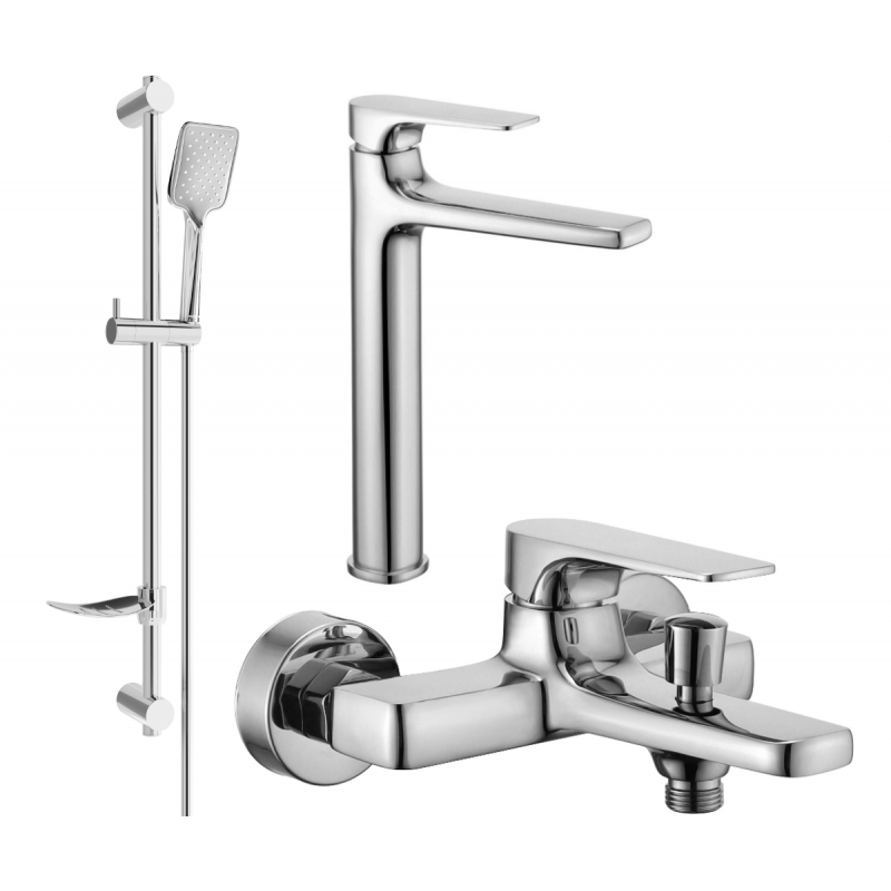 Mexen Lynx DF62 bath set, chrome - 745913DF62-00