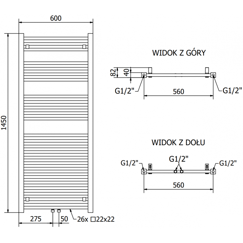 Mexen Pluton sähkölämmitin 1450 x 600 mm, 900 W, valkoinen - W106-1450-600-2900-20