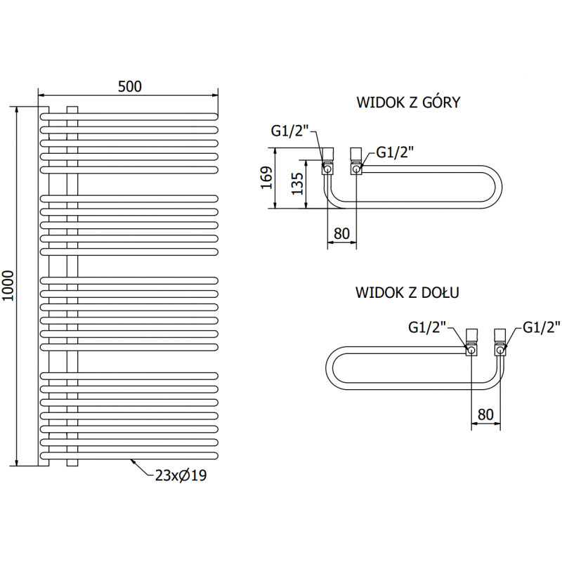 Mexen Amor radiatore elettrico 1000 x 500 mm, 900 W, nero - W120-1000-500-2900-70
