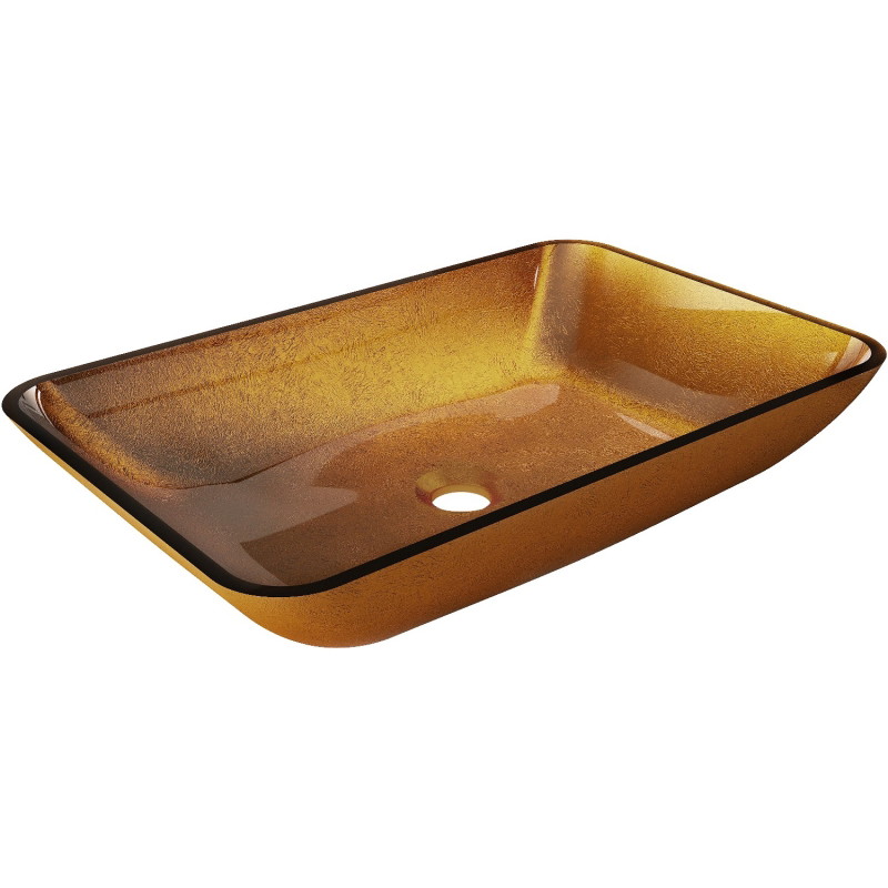 Mexen Megan klaasist tööpinna pealne valamu 56 x 36 cm, kuldne - 24135650
