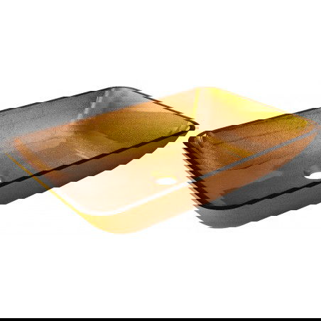 Mexen Megan lavabo encimera de vidrio 56 x 36 cm, dorado - 24135650