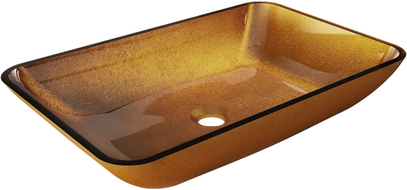 Mexen Megan klaasist tööpinna pealne valamu 56 x 36 cm, kuldne - 24135650