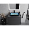 Mexen Megan glazen opbouw waskom 56 x 36 cm, blauw - 24135647