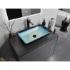 Mexen Megan glazen opbouw waskom 56 x 36 cm, blauw - 24135647