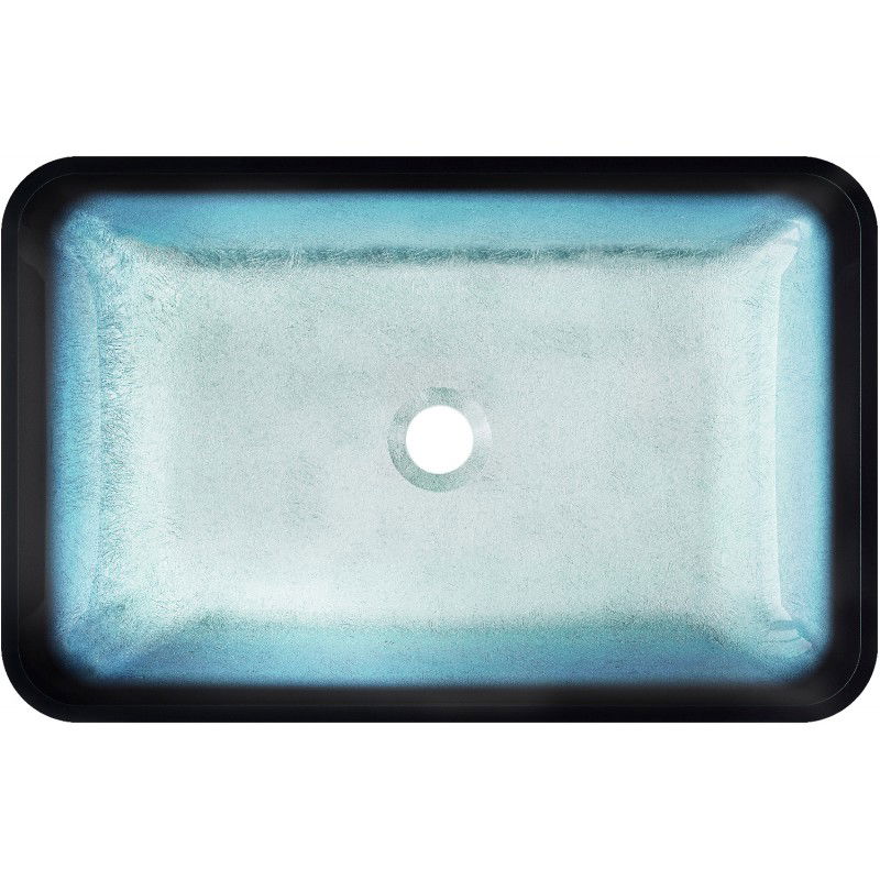 Mexen Megan lavabo en verre à poser 56 x 36 cm, bleu - 24135647