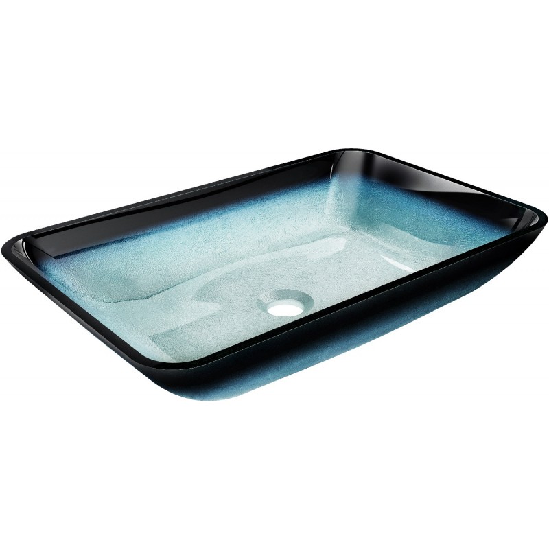 Mexen Megan glazen opbouw waskom 56 x 36 cm, blauw - 24135647