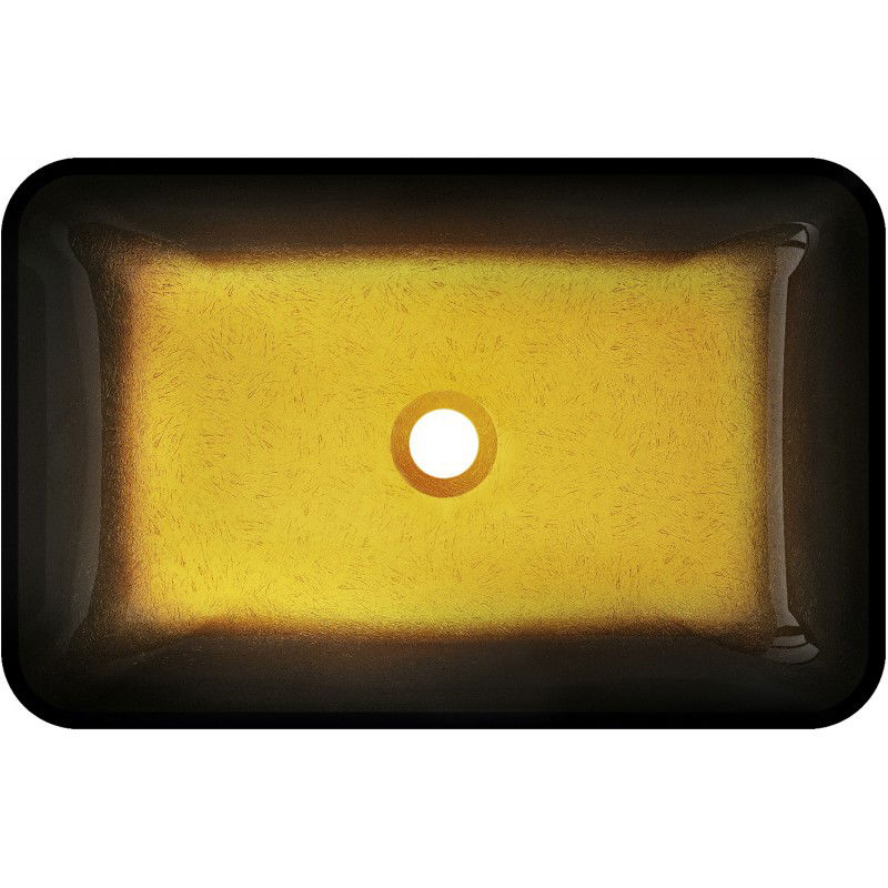 Mexen Megan Glas-Waschbecken zur Aufsatzmontage 56 x 36 cm, dunkles Gold - 24135651