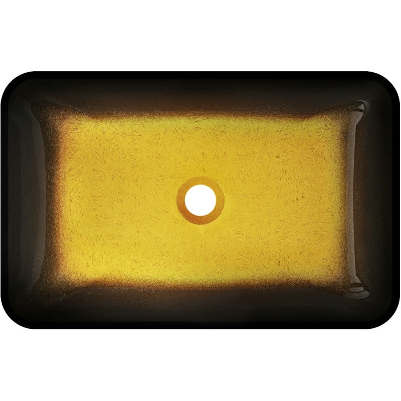 Mexen Megan lavabo in vetro da appoggio 56 x 36 cm, oro scuro - 24135651