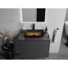 Mexen Megan glazen opbouw wastafel 56 x 36 cm, donker goud - 24135651