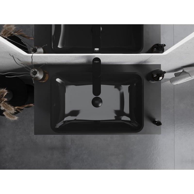 Mexen Megan glass countertop washbasin 56 x 36 cm, black - 24135670