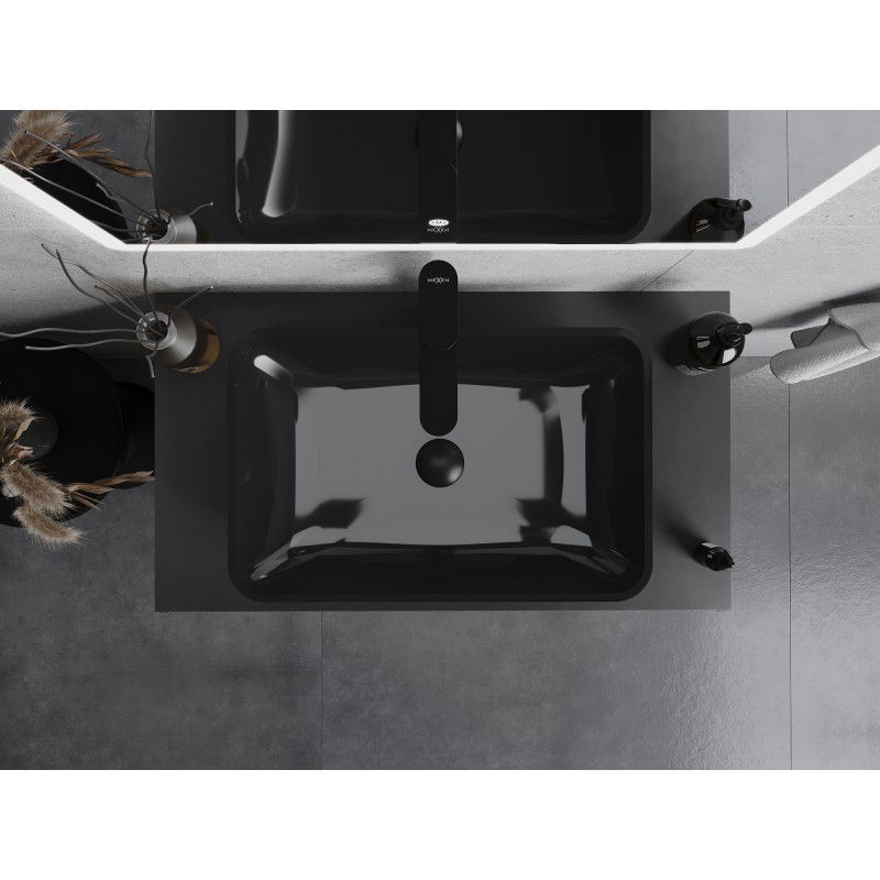 Mexen Megan lavabo de vidrio sobre encimera 56 x 36 cm, negro - 24135670