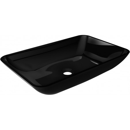 Mexen Megan glazen opbouwwastafel 56 x 36 cm, zwart - 24135670