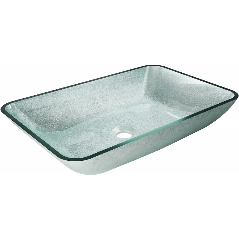 Mexen Megan gläsernes Aufsatzwaschbecken 56 x 36 cm, silber - 24135611