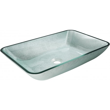 Mexen Megan glazen opbouw wastafel 56 x 36 cm, zilverkleurig - 24135611