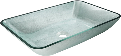 Mexen Megan Glaswaschbecken Aufsatzwaschbecken 56 x 36 cm, silber - 24135611