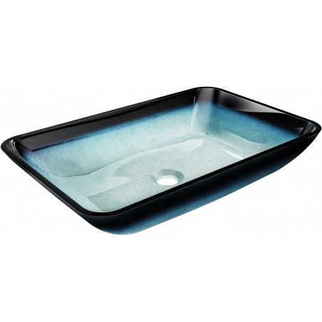 Mexen Megan lavabo sobre encimera de vidrio 56 x 36 cm, azul - 24135647