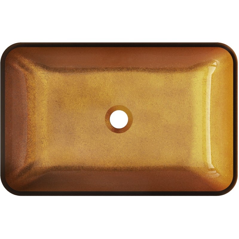 Mexen Megan lavabo de comptoir en verre 56 x 36 cm, doré - 24135650