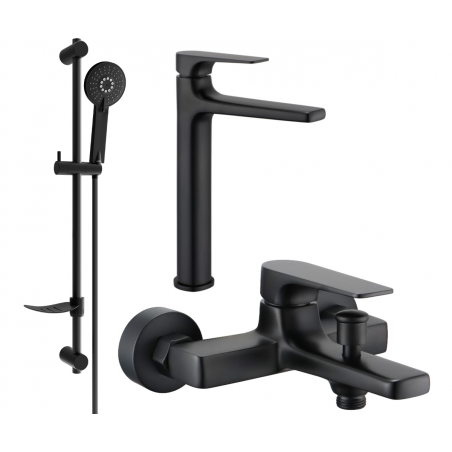 Mexen Lynx DF40 bathtub set, black - 745913DF40-70