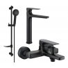 Mexen Lynx DF40 bath set, black - 745913DF40-70